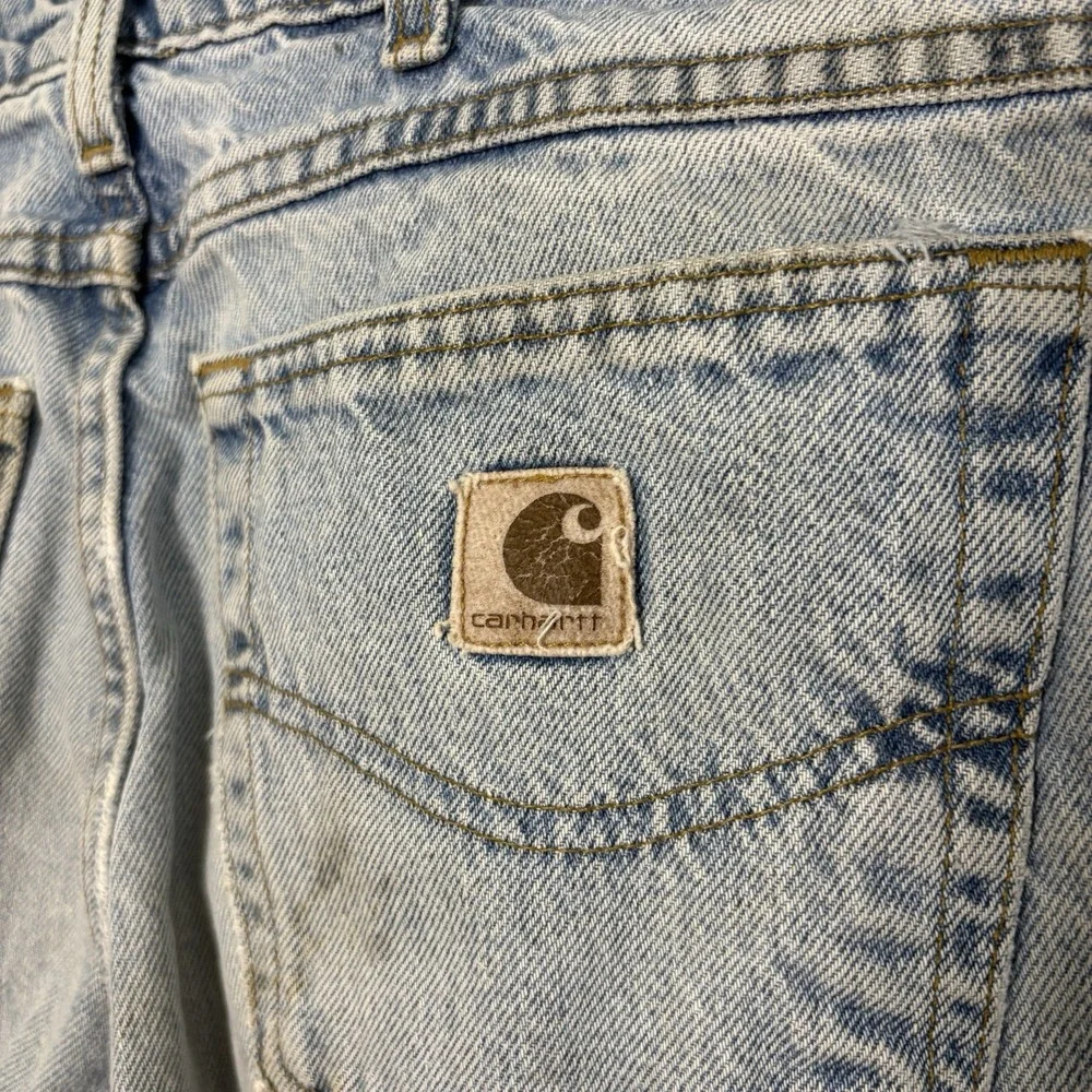 Vintage 90s Carhartt Light Wash Baggy Distressed Jeans Mens 32x31 Cotton Patina